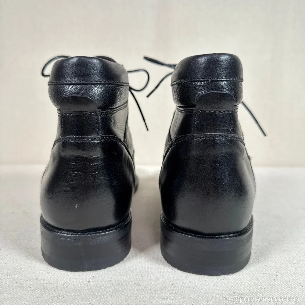 VINTAGE 1990s Impulse Steeple Gate Black Leather Boots‎ | M8.5 | Italy | NWOT